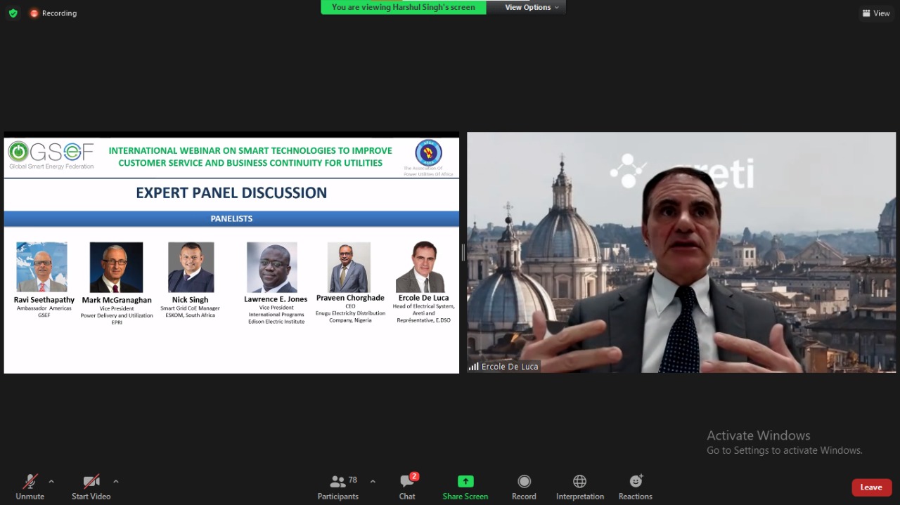 GSEF-APUA INTERNATIONAL WEBINAR ON SMART TECHNOLOGIES TO IMPROVE CUSTOMER SERVICE AND BUSINESS COMMUNITY FOR UTILITIES