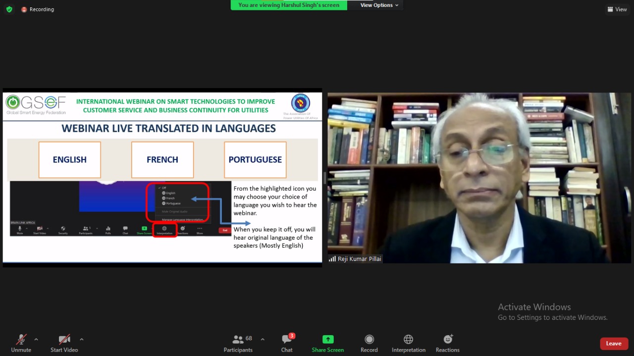 GSEF-APUA INTERNATIONAL WEBINAR ON SMART TECHNOLOGIES TO IMPROVE CUSTOMER SERVICE AND BUSINESS COMMUNITY FOR UTILITIES