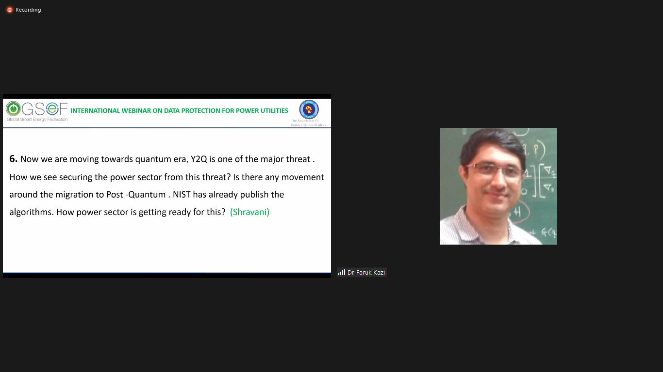 GSEF-APUA International Webinar on "Data Protection for Power Utilities"